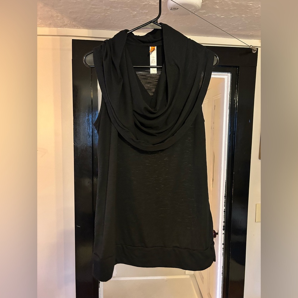 Lucy Black Cowl Neck Athleisure Tank Top